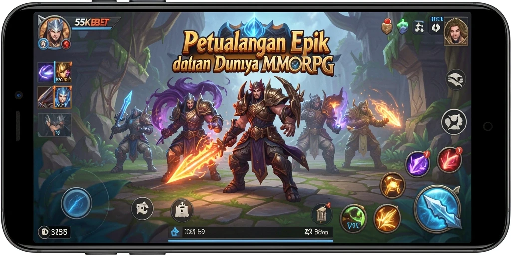 Screenshot gameplay 55KBET yang menampilkan aksi mendebarkan di dunia MMORPG.