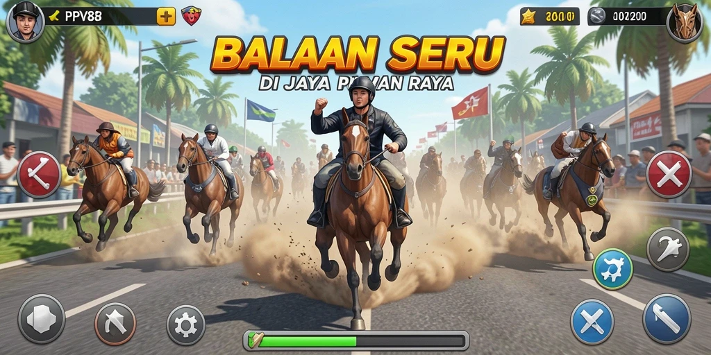 Tampilan utama gameplay PPV88 dengan aksi balapan yang mendebarkan.